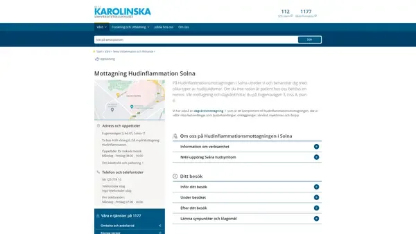 Mottagning Hudinflammation Solna